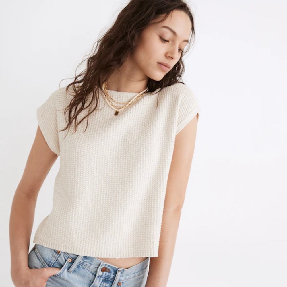 Madewell Boatneck Button-Back Sweater Tee